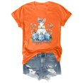 thumbnail image 2 of Loose Fit T-Shirts Womens Fashion Workout T Shirts Athletic Plus Size Tops Summer Trendy Clothes 2025 Short Sleeve Spring Tee,Orange Easter Women T Shirt 3XL, 2 of 8