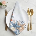 thumbnail image 2 of Orange Blue Starfish Coastal Cloth Napkins, Summer Beach Eucalyptus Washable and Reusable Dinner Napkins Set of 2, Table Napkin for Kitchen Party Birthday Wedding Hotel Housewarming 20"x20", 2 of 9
