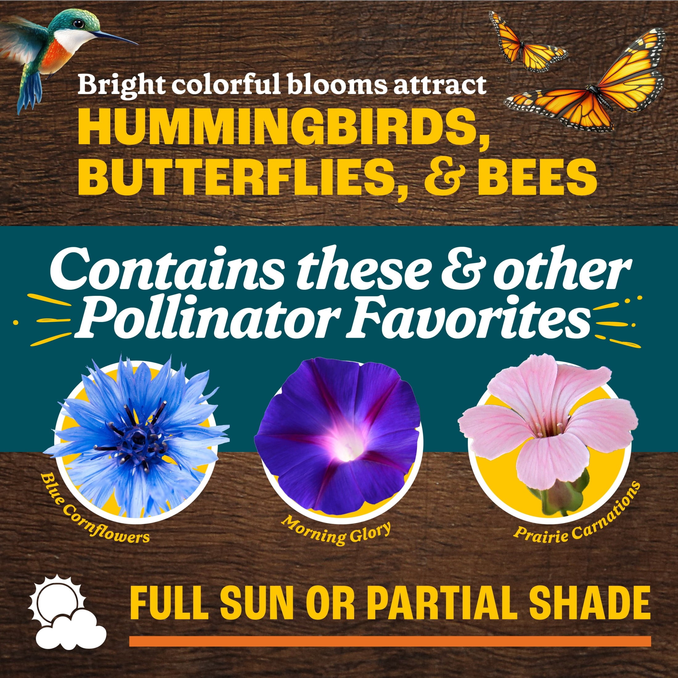 Pennington Wildflower Meadow Lawn Butterfly and Hummingbird Perennial Full Sun Seed Mix, Flower Plants & Seeds, 32 oz Bag