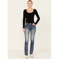 thumbnail image 3 of Miss Me Women's Dark Wash Mid Rise 34" Bootcut Stretch Denim Jeans - M9179B 26W x 34L, 3 of 4
