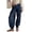 Blue, variant on Women's Baggy Cargo Jeans, Mid Waist Wide Leg Parachute Denim Pants with Drawstring Ankles, Casual Loose Fit Streetwear Pants with Pockets Beige L
