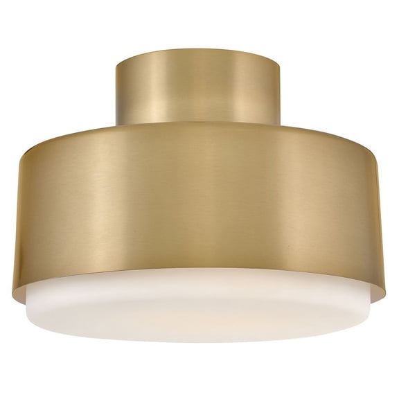 30072LCB Hinkley Lighting Cedric - 20W 2 LED Small Semi-Flush Mount-9.25 Inch Tall and 13 Inch Wide-Lacquered Brass Finish