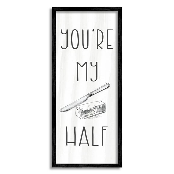 Stupell Industries My Butter Half Punny Romantic Kitchen Typography Graphic Art Black Framed Art Print Wall Art, Design by Daphne Polselli