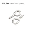 thumbnail image 3 of 300 Pack Small Screw Eye Hooks Mini Eyelets Screws, 4x8x1mm, Bright Silver, 3 of 5