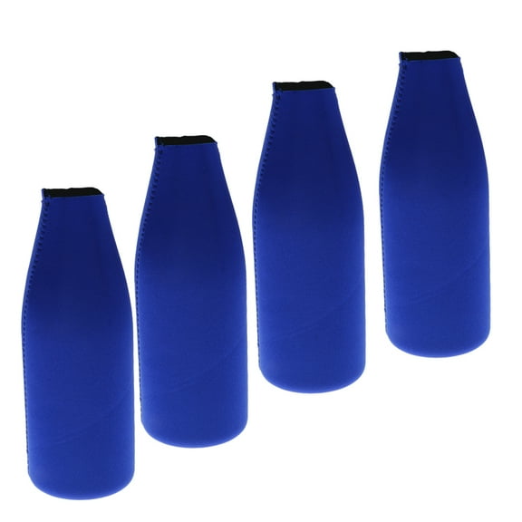 4 Pack Neoprene Water Bottle Sleeve Beer Bottle Coolers Holder Sleeves Collapsible Drink Bottle Covers Carrier Insulators Beverage Bottle Can Sleeves Covers Blue