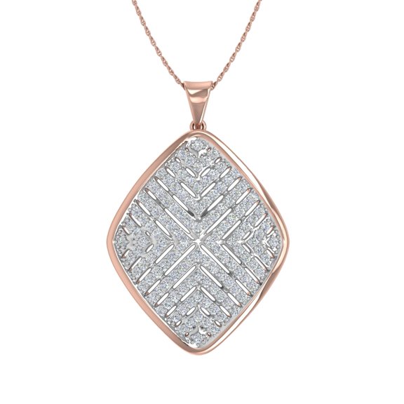 1 Carat Diamond Cushion Shape Pendant Necklace in 10K Rose Gold