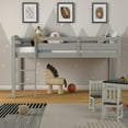 thumbnail image 3 of Giantex Wooden Twin Loft Bed, Kids Solid Wood Bed Frame with Ladder & Guardrails, No Box Spring Needed, Easy Assembly, Grey, 3 of 8