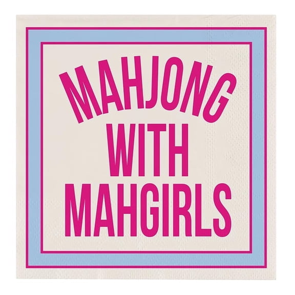 Paper Cocktail Napkins, 1 Pack, 20 Count, Mahjong with Mahgirls T0803