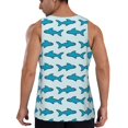 thumbnail image 3 of Easygdp Party Shark Cute Men's Tank Top, Sleeveless Muscle T Shirts, Breathable, Quick-Dry, Loose for Gym, Running, Fitness - Large, 3 of 9