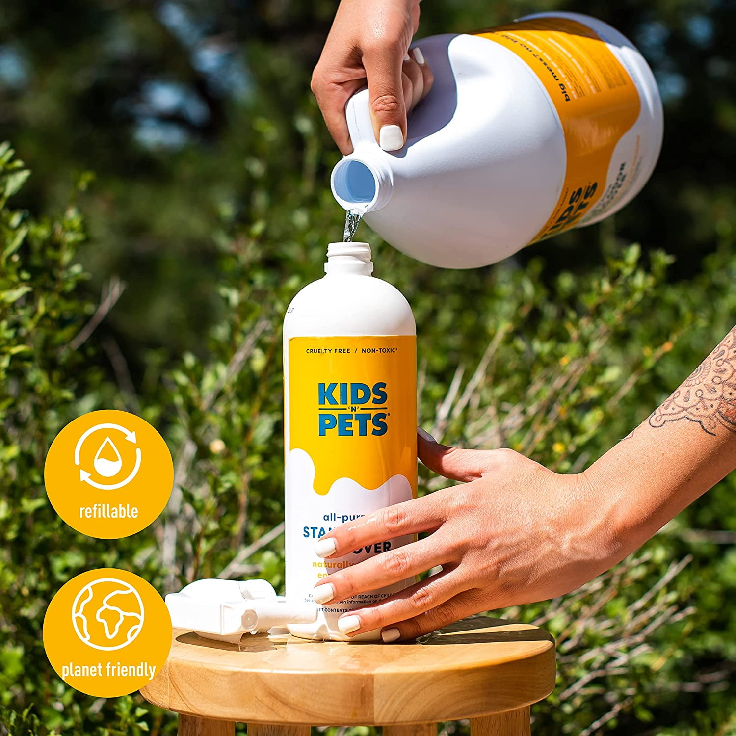Kids ‘N’ Pets Stain + Odor Remover cleans even dog, cat urine smells, spots from carpet, couch - 1 Gallon