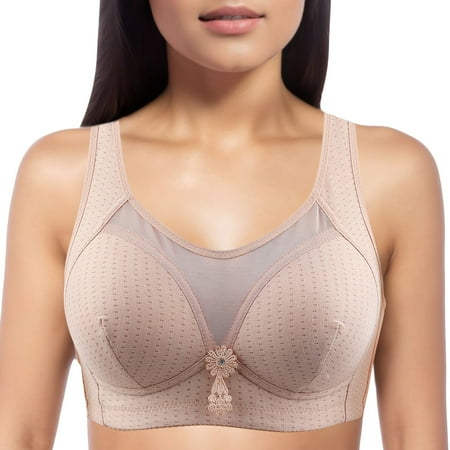 BYHONG Women s Wireless Bra with Seamless Smooth Comfort Wirefree T Shirt Bra Beige 42