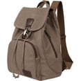 thumbnail image 2 of Mochilas de lona a la moda, bolso informal para compras al aire libre, mochila deportiva, senderismo, viaje, bolsa multiusos, café, 2 of 4