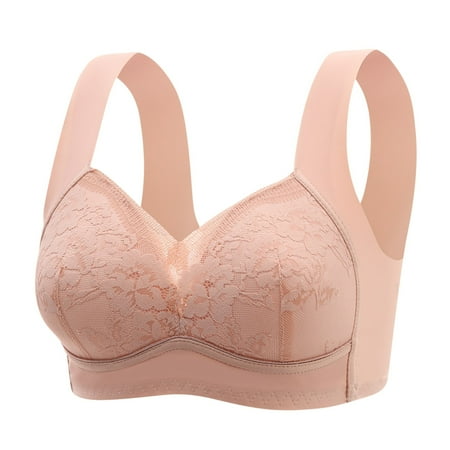 LLYWEY Padded Bras on Sale Cotton Bras Women Ladies One Shoulder Bra Style-1371 Women s Plus Back-Smoothing Bra Feature Adult Female Bralette Sports Bras Pinks 42B
