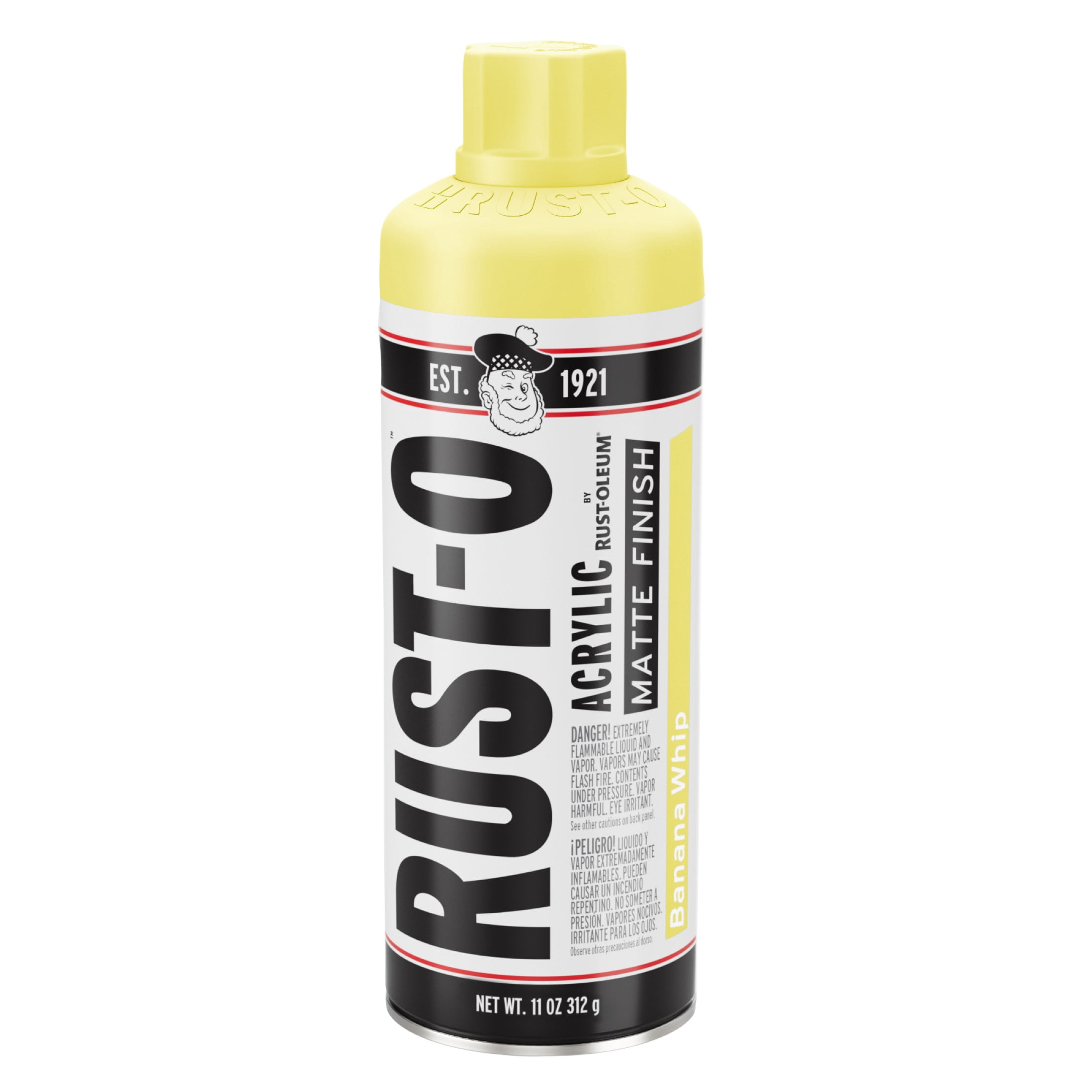 6 Pack, Banana Whip, Rust-Oleum Rust-O Acrylic Matte Spray Paint-392208, 11 oz