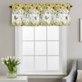 thumbnail image 4 of Sunflower Leaf Window Valance for Kitchen, Summer Country Flower Eucalyptus Leaves Butterfly Grey Plaid Rod Pocket Short Curtain for Small Windows, Light Filtering Decorative Valance, 60 x 18 Inch, 4 of 9