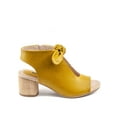 thumbnail image 3 of GOOD CHOICE Womens Yellow Bow Accent Padded Kimora Round Toe Block Heel Zip-Up Slingback Sandal 9, 3 of 4