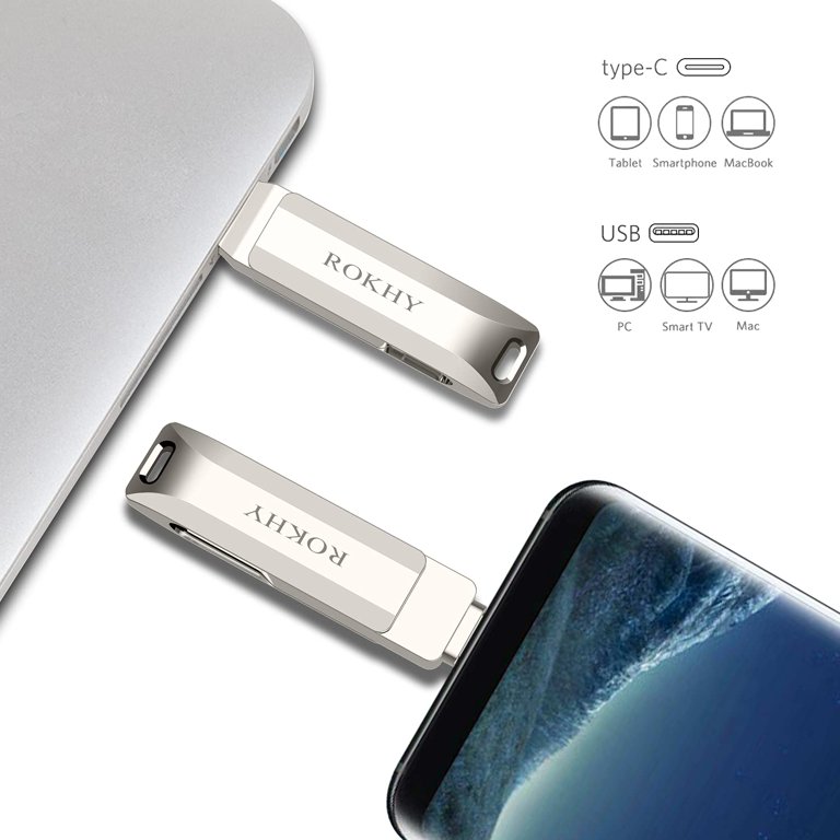 Flash Drive 256GB USB Type C Both 3.2 Tech - 2 in 1 Dual Drive