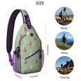 thumbnail image 5 of Sling Backpack,Green Christmas Tree Pattern Sling Bag with Water Bottle Holder,Waterproof Sling Bag for Men/Women with Headphone Jack for Hiking,Travel, 5 of 6