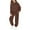 Brown, variant on Mercatoo Kids Hoodie Sweatsuit Set Boys Girls 𝗥aglan Sleeve Tracksui𝘁 Pullover Hooded Sweatshirts and Jogger Pants Set Fall Athleisure