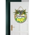 thumbnail image 2 of Welcome Lemon Door Sign Home Decor Round Wood Wreaths Wall Hanging Sign Farmhouse Porch Sign Front Door Decoration for Housewarming Gift All Seasons Holiday,11In, 2 of 5