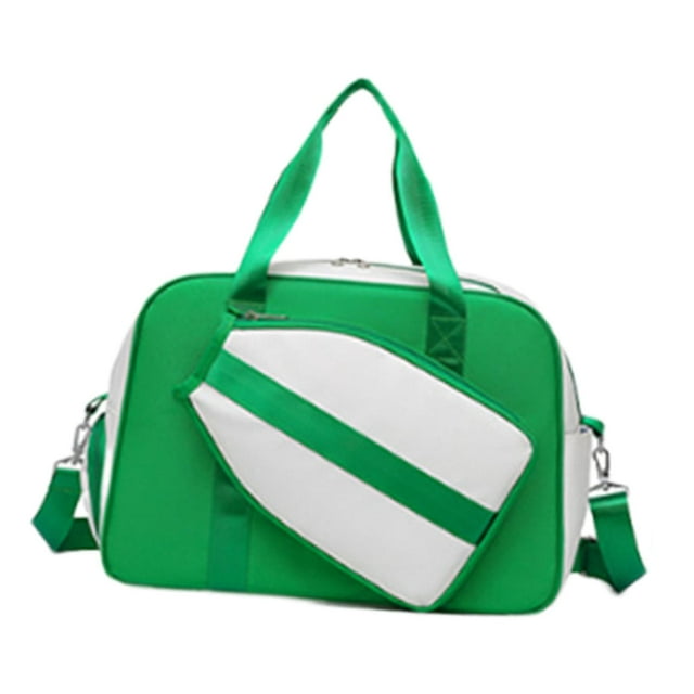 Lipstore Pickleball Bag Adjustable Shoulder Strap with Zipper Large Tennis Racket Bag Green