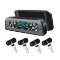 thumbnail image 1 of walmeck Solar Power Tire Pressure Monitor System Automobile Tire Pressure Alarm Clock Tire Pressure Detector 360 ° Rotatable Tire Pressure Monitoring Tyre Pressure Temperature Warning TPMS, 1 of 7