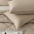 thumbnail image 6 of Davulos King Size Comforter Set Beige 7 Pieces Bed in a Bag King, Luxury Soft Bed Set for All Seasons, Bedding Set with Down Alternative Comforter, Sheets, Pillowcases & Shams, 6 of 7