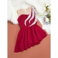 thumbnail image 4 of iiniim Kids Girls Sparkly Rhinestone Sleeveless Figure Ice Skating Dress Ballet Gymnastics Leotard Dancewear Burgundy 8, 4 of 7