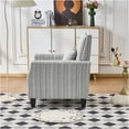 thumbnail image 4 of JERFIT Modern Upholstered Accent Armchair with Nailhead Trim, Soft Striped Fabric, Compact Seating for Living Room, Bedroom, Office, Grey, 4 of 10
