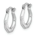 thumbnail image 2 of FB Jewels Sterling Silver Rhodium-plated Patterned Hollow Hoop Earrings, 2 of 3