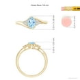 thumbnail image 3 of ANGARA Natural Oval Aquamarine Bypass Ring with Trio Diamond Accents in 14K Yellow Gold for Women (Size-7x5mm) | March Birthstone, Anniversary, Jewelry Gift for Women | Natural Aquamarine Ring, 3 of 7