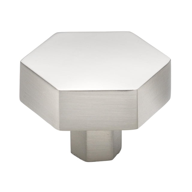 Perilla para gabinete GlideRite 5824 de níquel satinado, hexagonal de 4 cm