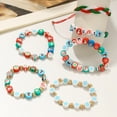 thumbnail image 4 of Sunyuer 6pcs Christmas Bracelets for Women Clay Beaded Cute Xmas Tree Snowman Santa Charm Bracelet Set Holiday Christmas Jewelry Gifts Stocking Stuffers, 4 of 7