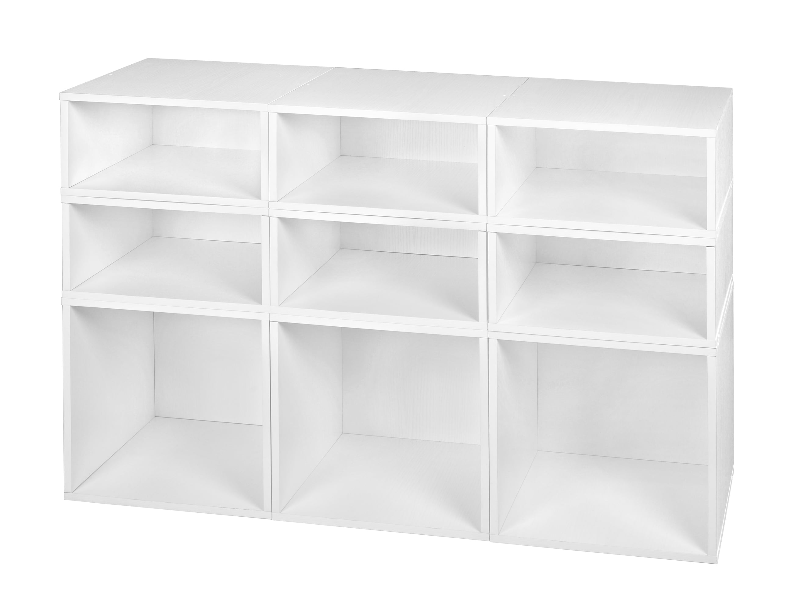 Niche Cubo Storage Set- 3 Full Cubes/6 Half Cubes- White Wood Grain ...