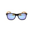 thumbnail image 2 of Mens Spectrum Color Mirror Hipster Horn Rim Woodgrain Sunglasses Black Beige Wood Teal Mirror, 2 of 4