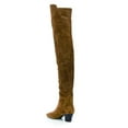 thumbnail image 3 of YDN Women Sexy Closed Pointed Toe Over The Knee Boots Stretchy Block Low Heels Pull On Long Boots Dress Winter Shoes Size 7 Brown, 3 of 4