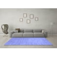 thumbnail image 3 of Ahgly Company Machine Washable Indoor Square Solid Blue Modern Area Rugs, 5' Square, 3 of 4
