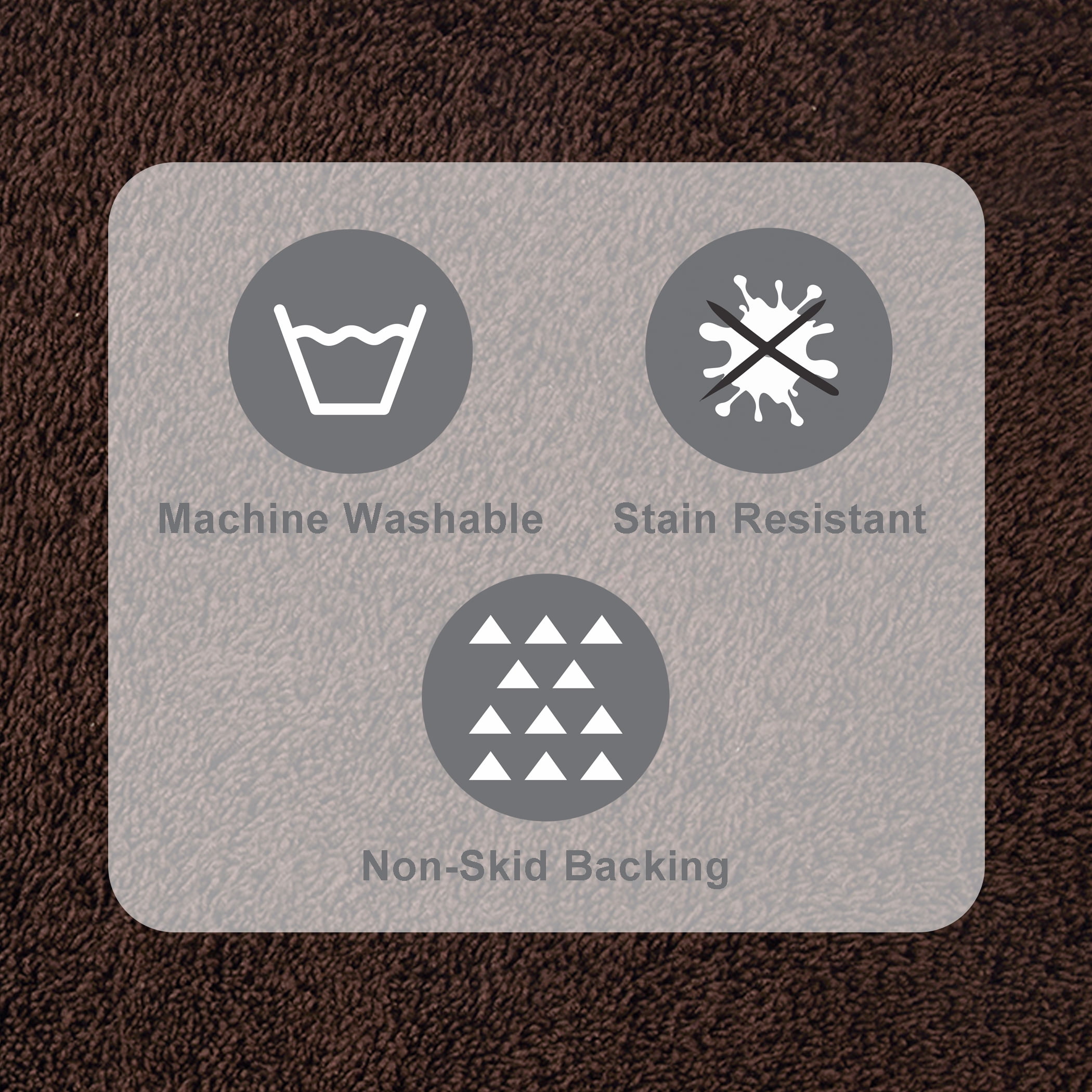 Mainstays Performance Recycled Polyester 3 Piece Bath Rug Set, Brown Basket