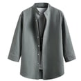thumbnail image 1 of Camisas casuales de hombre, color liso, poliéster, fácil cuidado, para actividades al aire libre, corte holgado, 1 of 8