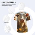 thumbnail image 3 of Rateoe Sunflower Cow Pasture Pattern Men’s Baseball Short Sleeve Polo Shirt, Midweight Men's Shirt Golf Shirt Polo Shirts Quick Dry Short-3X-Large, 3 of 7