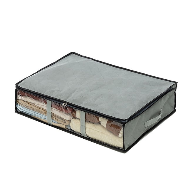 Cqxid Under Bed Storage Large Underbed Storage Bags Organizer Container Blankets Clothes Comforters Foldable Storage Bags With Clear Window Foldable Travel Bedroom Storage
