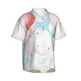 thumbnail image 2 of Easygdp Cute Elephant Men'S Summer Casual Short Sleeve,Short Sleeve Button-Down Shirt, Lapel Loose Breathable Hawaiian Short Sleeve - 3x-Large, 2 of 9