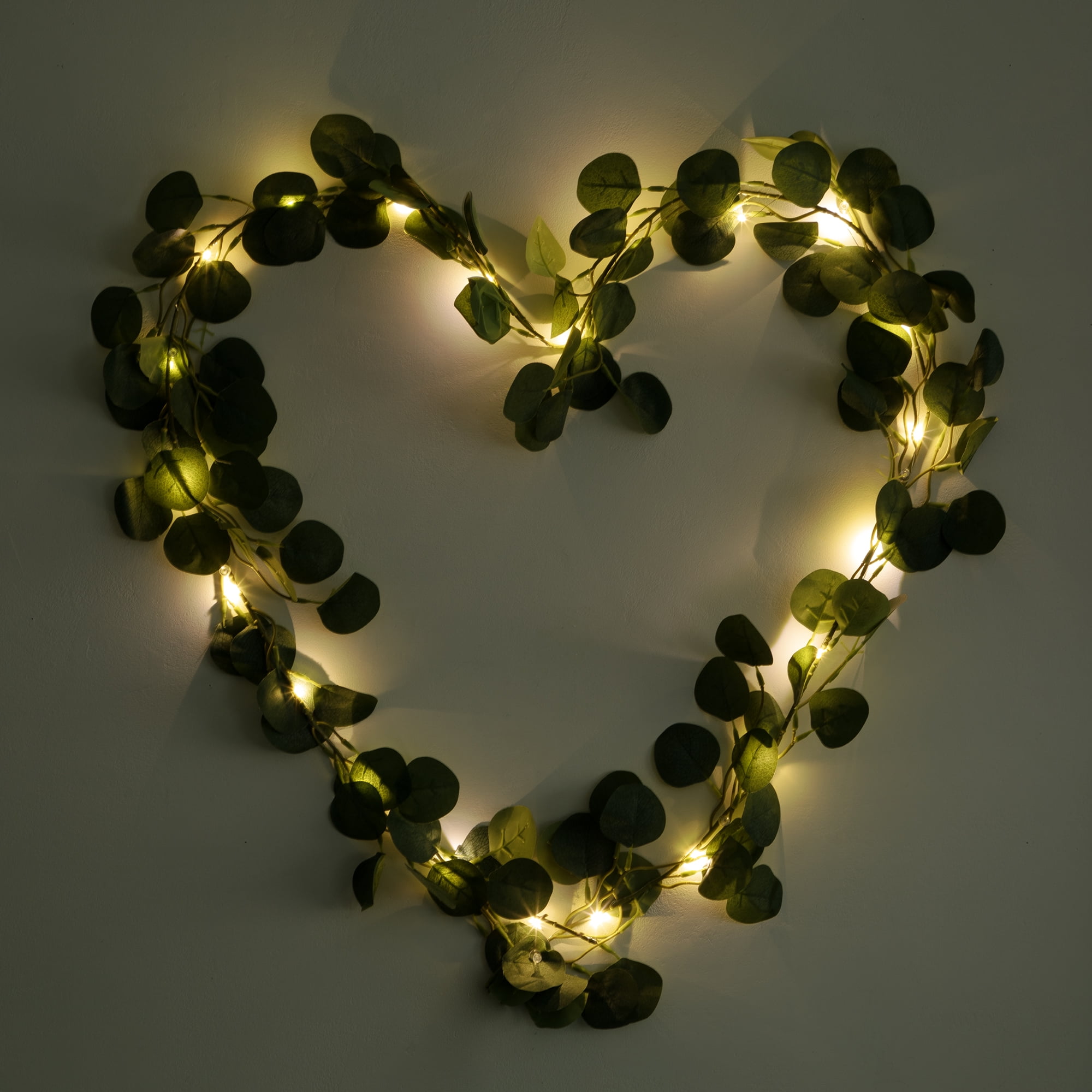 Mainstays 7 ft. Eucalyptus String Lights (Battery Operated, Warm White LED, Indoor Use)
