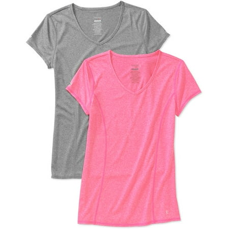 Danskin Now Women's V-Neck Tee, 2-Pack
