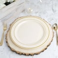 thumbnail image 2 of Efavormart 50 Pack - 10" Ivory Plastic Disposable Dinner Plates Round With Gold Rim, 2 of 9