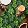 thumbnail image 3 of St. Patrick's Day Table Runner 90 Inches, Spring Country Fourleaf Grass Lucky Bed Runner Dresser Scarves Tabletop for Indoor Outdoor Parties/Ceremony/Banquet, 13" x 90", 3 of 8