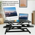 thumbnail image 2 of 32'' Height Adjustable Standing Desk, Converter Tabletop, Dual Monitor Riser Workstation, Black, 2 of 6