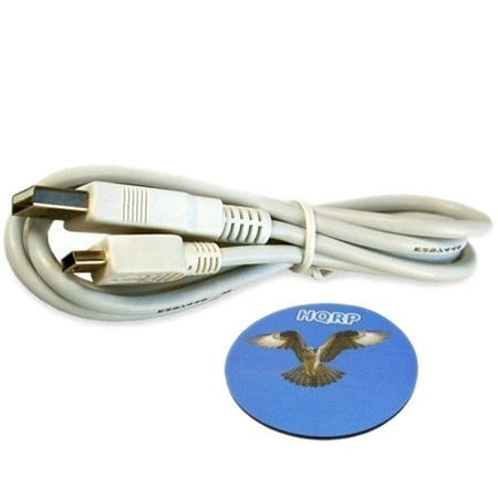 White Mini Usb - HQRP USB to mini USB Cable (White) for Magellan RoadMate 2120T / 2120T-LM / 2136T-LM / 2145T-LM / 3030 / 3030-LM / 3045 / 3045-LM / 3045-MU GPS plus HQRP Coaster