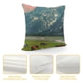 thumbnail image 4 of PHYHOO Throw Pillow Covers Cute Horses in Field Square Pillowcases for Home Decor Sofa Car Bedroom Green Grassland Towering Mountains Natural Scenery Print Pillow Cases, 4 of 5