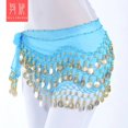 thumbnail image 4 of 1pcs/lot Women Belly Dance Hip Scarf Accessories 3 Row Belt Skirt With 128pcs Gold color coin bellydance Coins Waist Chain, 4 of 4
